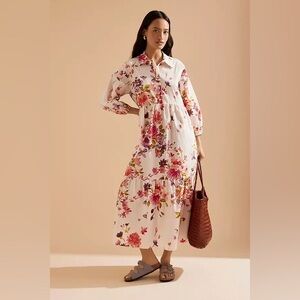 Anthropologie The Bettina Tiered Shirt Dress by Maeve